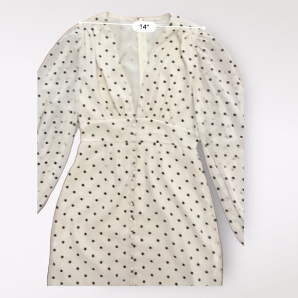 Urban Outfitters Willow Plunging Polka Dot mini Short Dress Size Small - Picture 8 of 10
